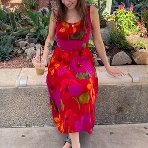 **SOLD**Vintage Floral Midi Dress